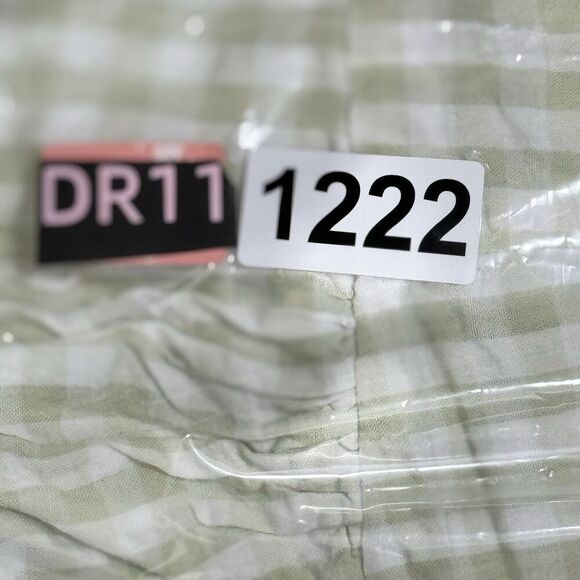 Women miss Selfridge crop top plaid boho romantic short front button green 4 - Picture 8 of 8